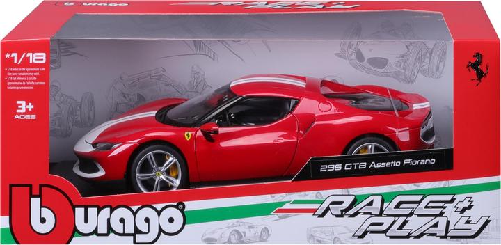 Actual product image Bburago Ferrari R&P 296 GTB Assetto Fiorano 1/18 red