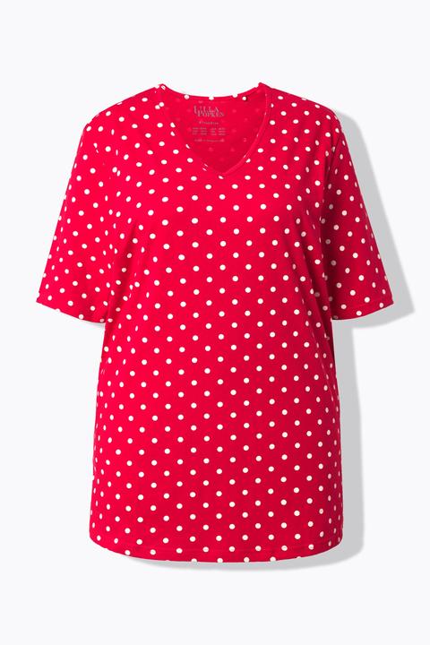 Actual product image Ulla Popken Polka Dot V-Neck Tee (58)