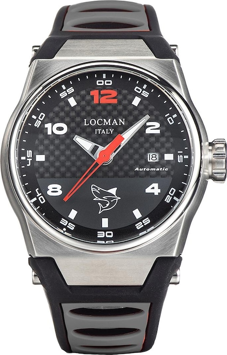 Produktbild Locman Italy Herrenuhr Mare schwarz/grau Automatik Ref. 0556 (Uhr mit Schmuckstein, 44 mm)