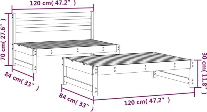Actual product image vidaXL Garten-Mittelsofa