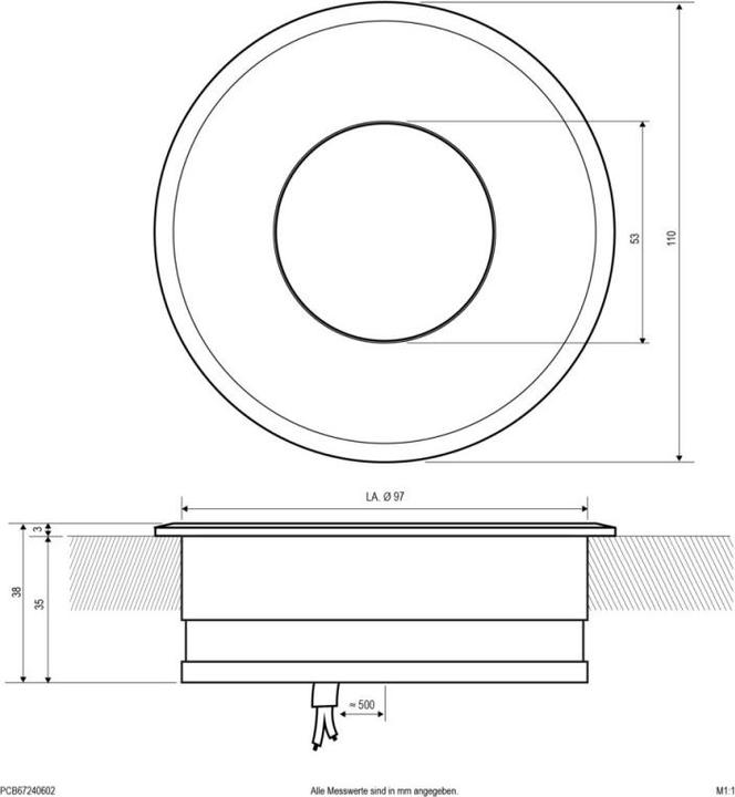 Actual product image EVN-Lichttechnik LED recessed floor luminaire (602 lm, IP67)