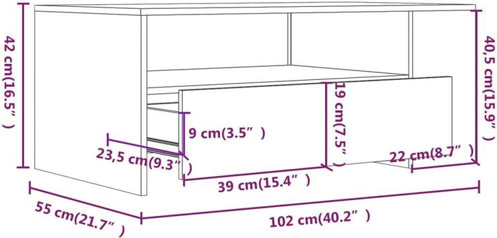 Image du produit vidaXL Couchtisch (102 x 55 x 42 cm)