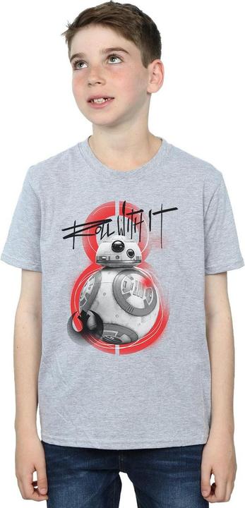 Actual product image Star Wars Boys The Last Jedi BB-8 Roll With It T-Shirt (128)