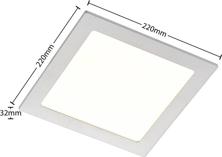 Actual product image Prios Helina LED recessed lamp, silver, 22 cm, 18 W (1380 lm)