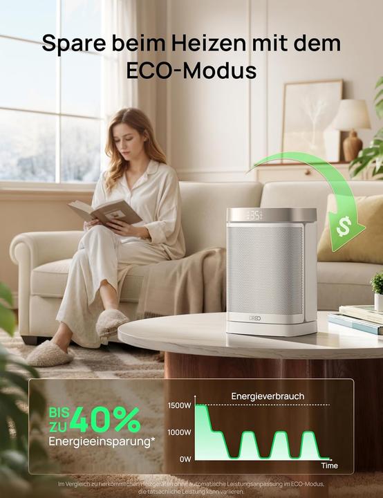 Produktbild Dreo PTC-Heizlüfter mit Thermostat und Timer (1500 W)