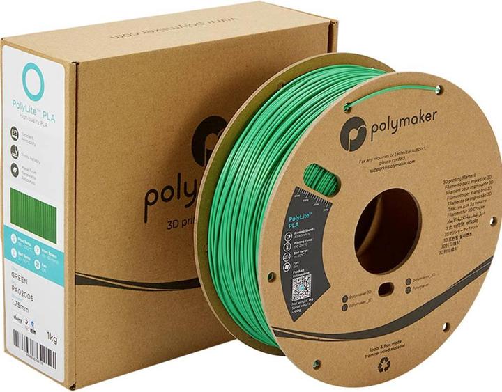 Produktbild Polymaker PolyLite PLA - Green - 1.75mm (PLA, 1.75 mm, 1000 g, Grün)