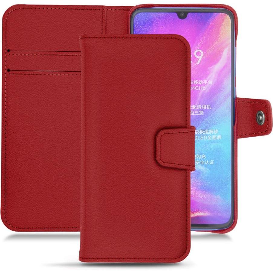 Noreve Lederschutzhülle Wallet (Xiaomi Mi 9), Smartphone Hülle, Rot