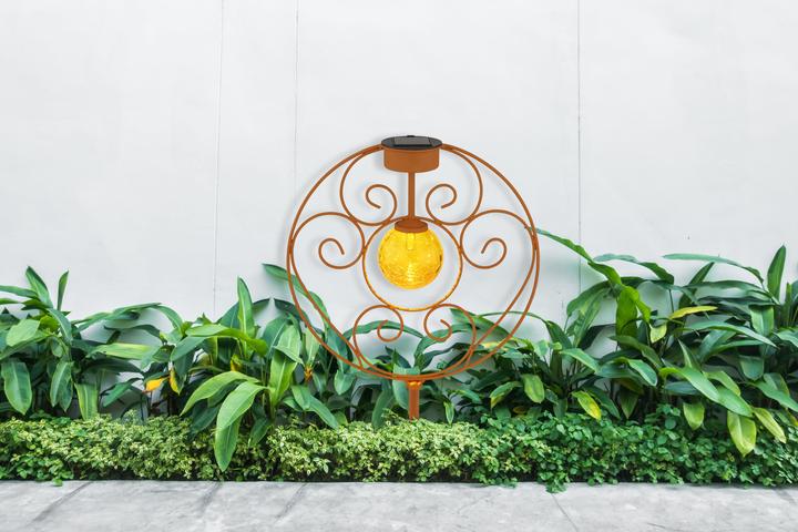 Actual product image Globo Solar Light Metal Rust Color, 1xled (IP44)