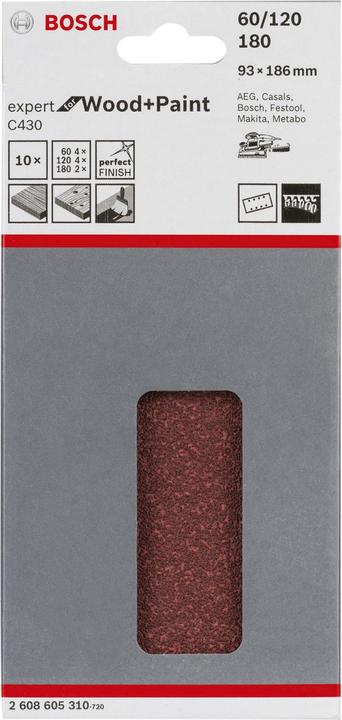 Produktbild Bosch Professional Zubehör Schleifblatt C430 (120, 180, 60)