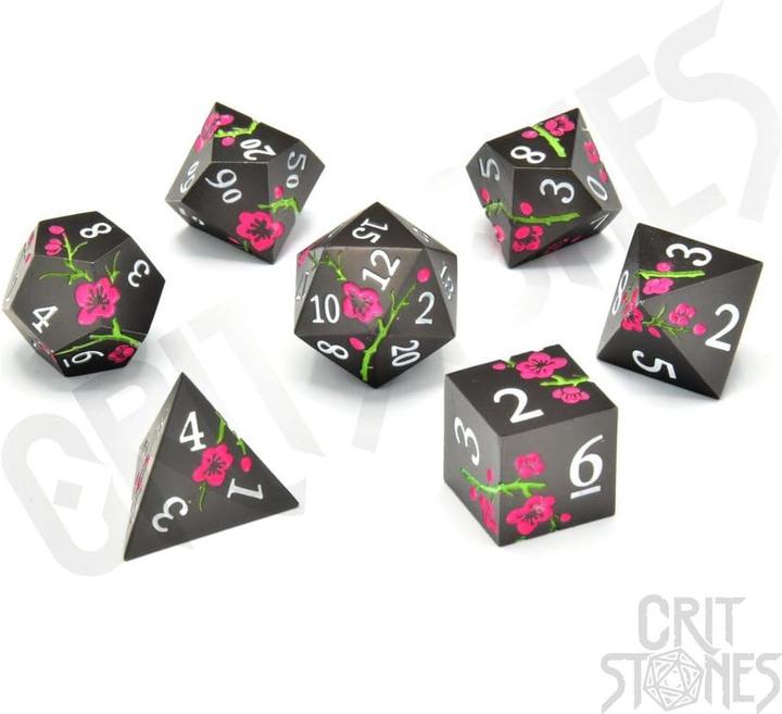 Glass Staff CritStones Metal pack dés Nighttime Blossom (7)