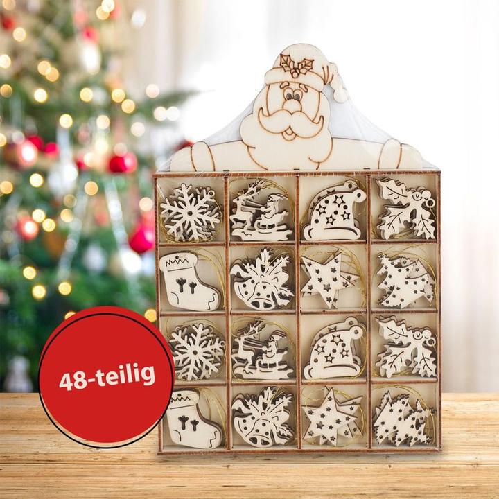 Produktbild Hermex Holzanhänger Set (48-teilig)