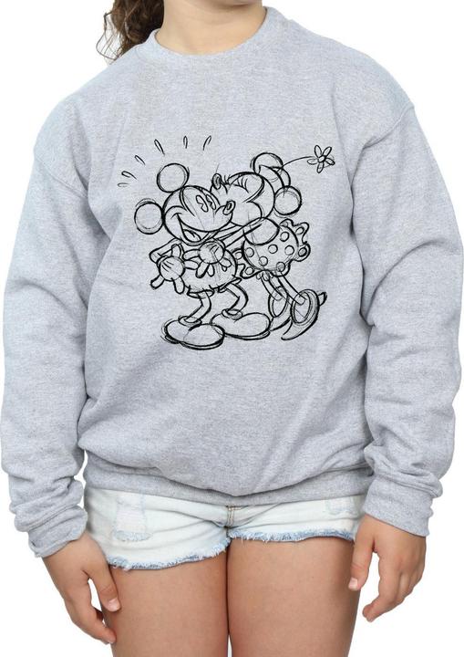 Actual product image Disney Girls Mickey And Minnie Mouse Kiss Sketch Sweatshirt (152, 158)