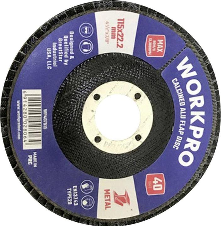 Produktbild Workpro Fächerschleifscheibe Profi – 115 mm K40, 10 stk (40)