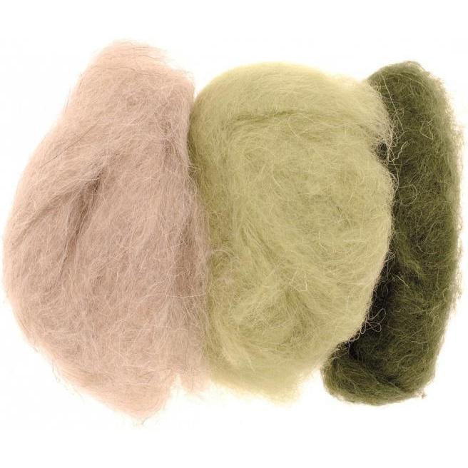 Glorex Schafwolle 3x10g grün-mix