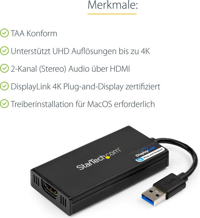 Produktbild StarTech USB HDMI Adapter (USB-A, 20 cm)