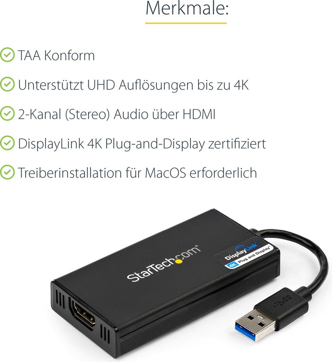 Produktbild StarTech USB HDMI Adapter (USB-A, 20 cm)