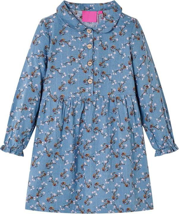 Image du produit VidaXL Robe à manches longues pour enfants Bleu pétrole 104,Matière : 50 (104)
