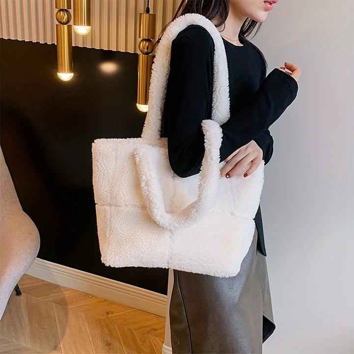 Immagine prodotto Only-Bags.Store Borsa a tracolla chic in pelliccia sintetica - versatile e leggera, perfetta per il lavoro o il