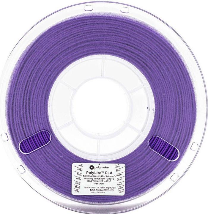 Actual product image Polymaker PolyLite PLA - Purple - 2.85mm (PLA, 2.85 mm, 1000 g, Violet)