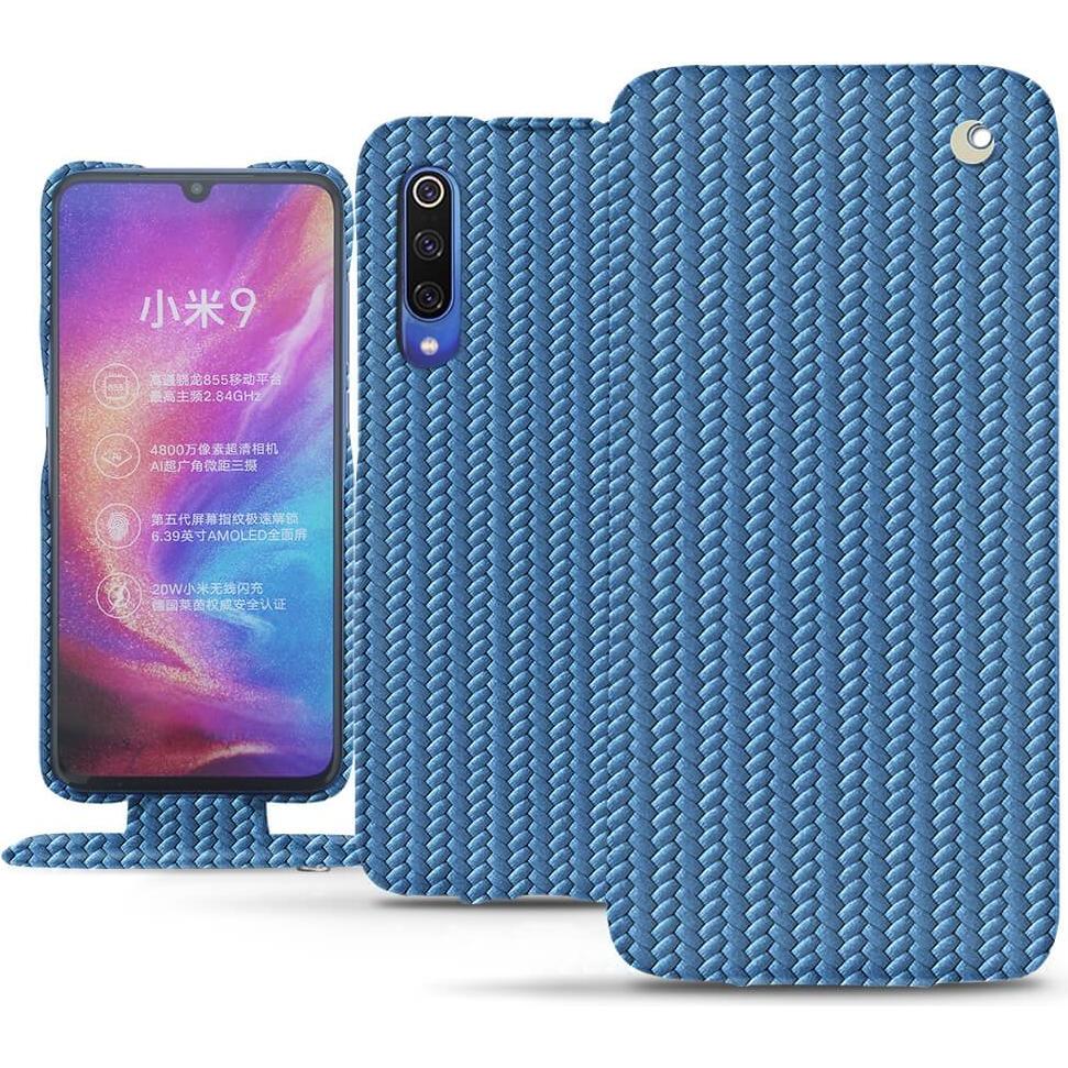 Noreve Lederschutzhülle vertikal (Xiaomi Mi 9), Smartphone Hülle, Blau