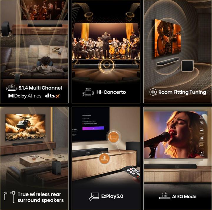 Actual product image Hisense AX5140Q Dolby Atmos Soundbar (600 W, 5.1.4 Channel)
