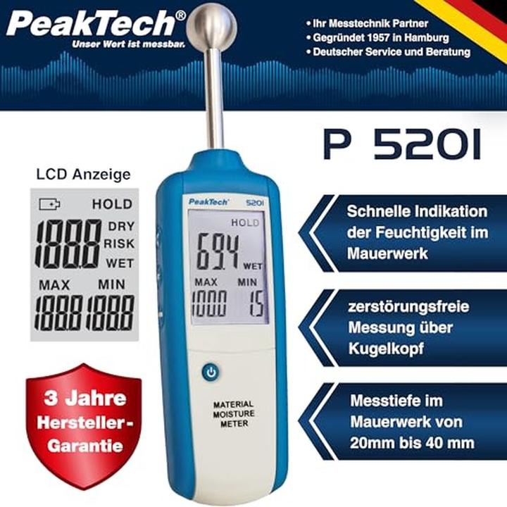 Immagine prodotto Peaktech P 5201 Analizzatore di umidità dei materiali