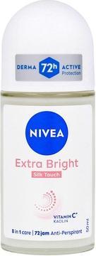 Actual product image NIVEA Women's Rollon Antiperspirant Extra Bright Silk Touch 50 Ml (Roll-on, 50 ml)