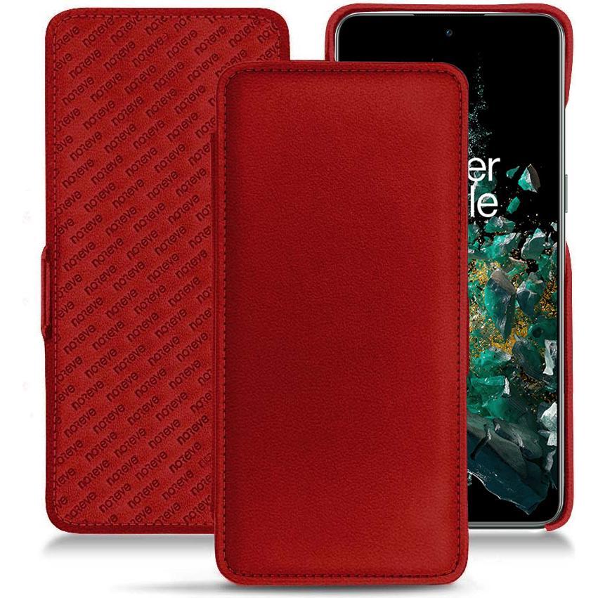 Noreve Lederschutzhülle horizontal (OnePlus 10T), Smartphone Hülle, Rot
