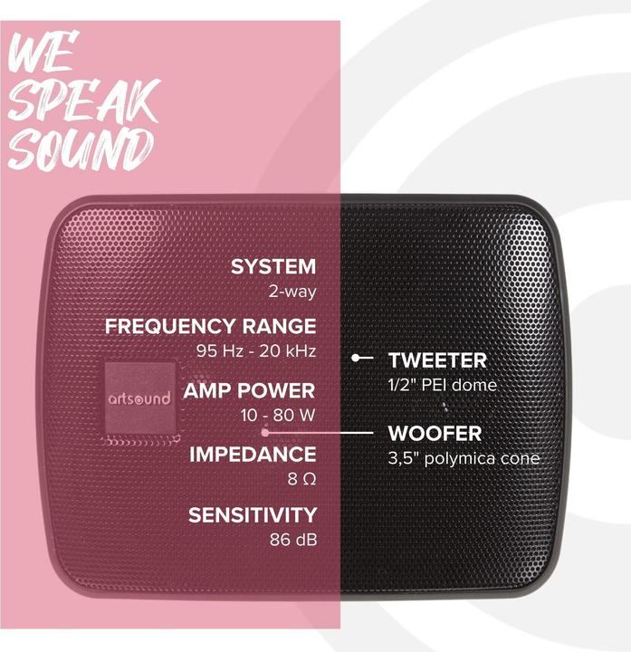 Actual product image Artsound ASW45.2 B Luidsprekers - 1 pair (Active)