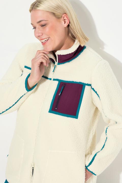 Produktbild Ulla Popken Teddy-Fleecejacke, Stehkragen, 2-Wege-Zipper (56)