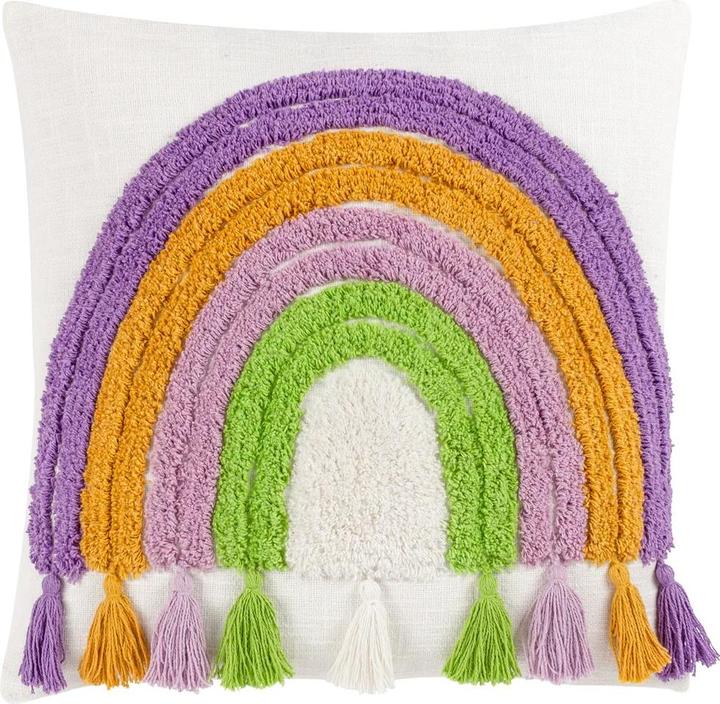 Heya Home Regenbogen Kissenhülle Quaste (45 x 45 cm)