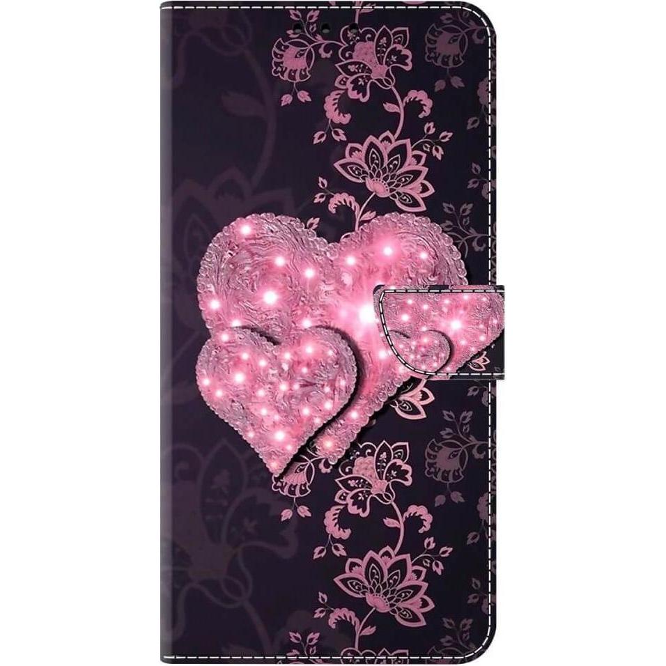 Cover-Discount iPhone 15 Pro - 3D-Effekt Hülle Etui Herzen (Apple iPhone 15 Pro), Smartphone Hülle, Mehrfarbig