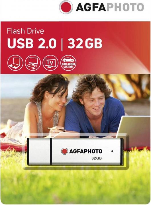 Produktbild AGFAPHOTO USB 2.0 silver 32GB (32 GB, USB-A)