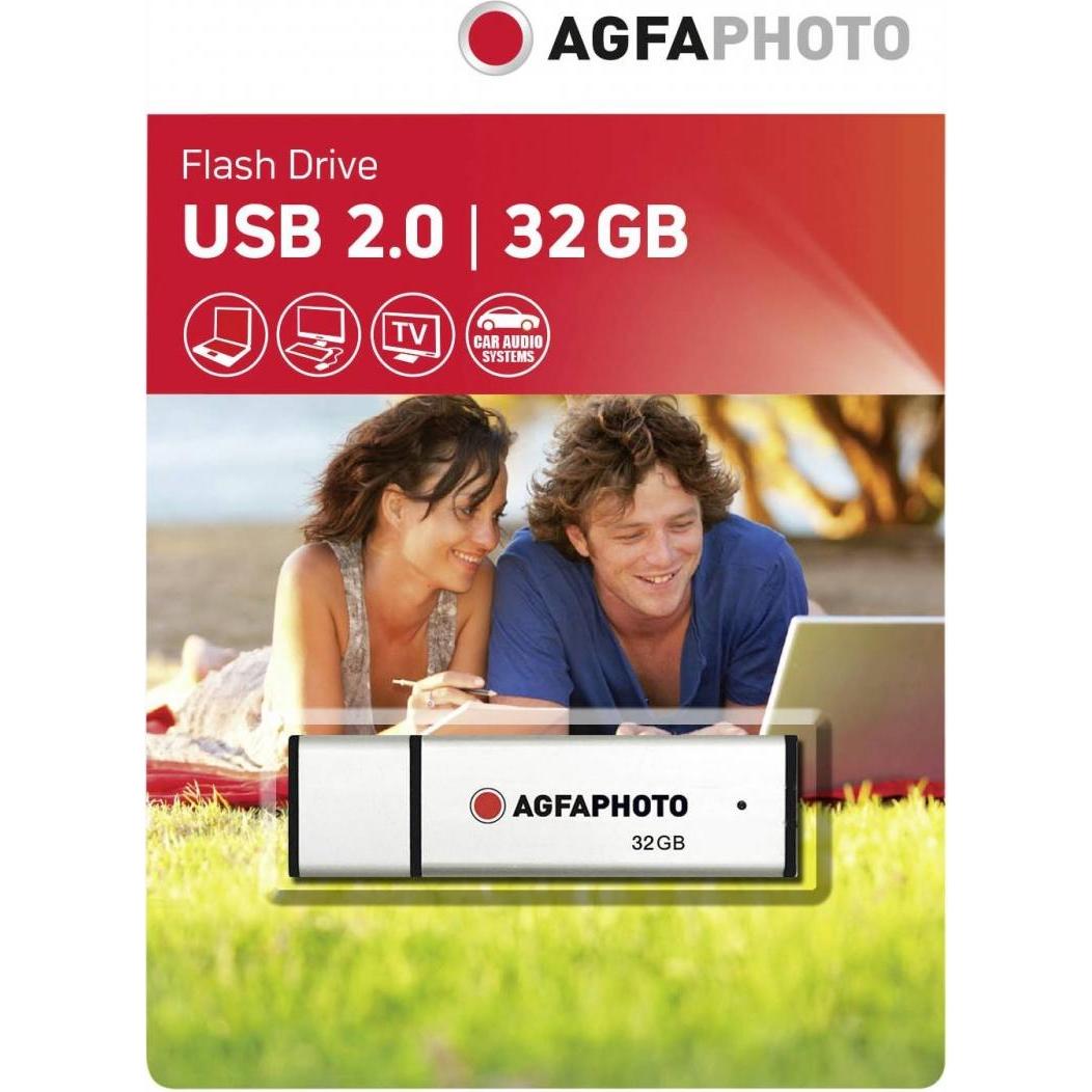 Thumbnail - AGFAPHOTO USB 2.0 silver 32GB (32 GB, USB-A, USB 2.0), USB Stick, Silber