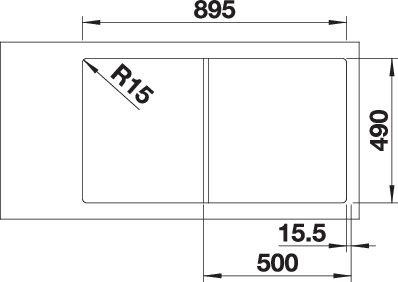 Image du produit Blanco Axia III 5 S (Évier encastré avec égouttoir, 51 cm, 91.50 cm)