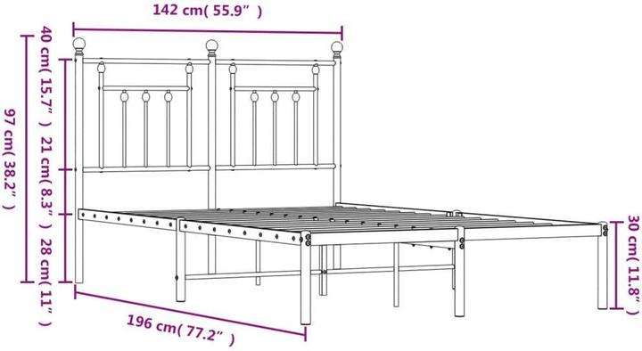 Produktbild vidaXL Bettgestell (135 x 190 cm)