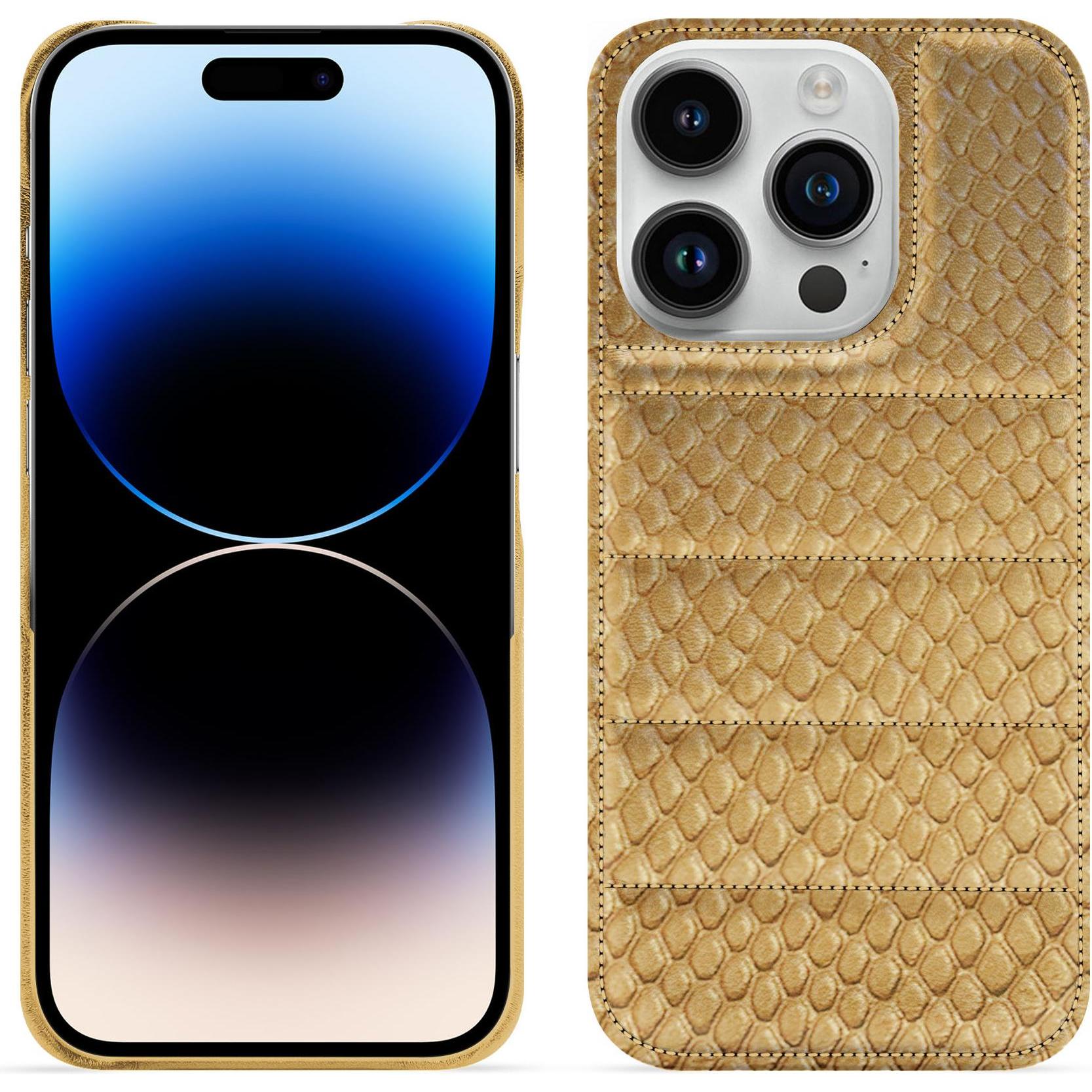 Noreve Lederschutzhülle (Apple iPhone 15 Pro), Smartphone Hülle, Beige