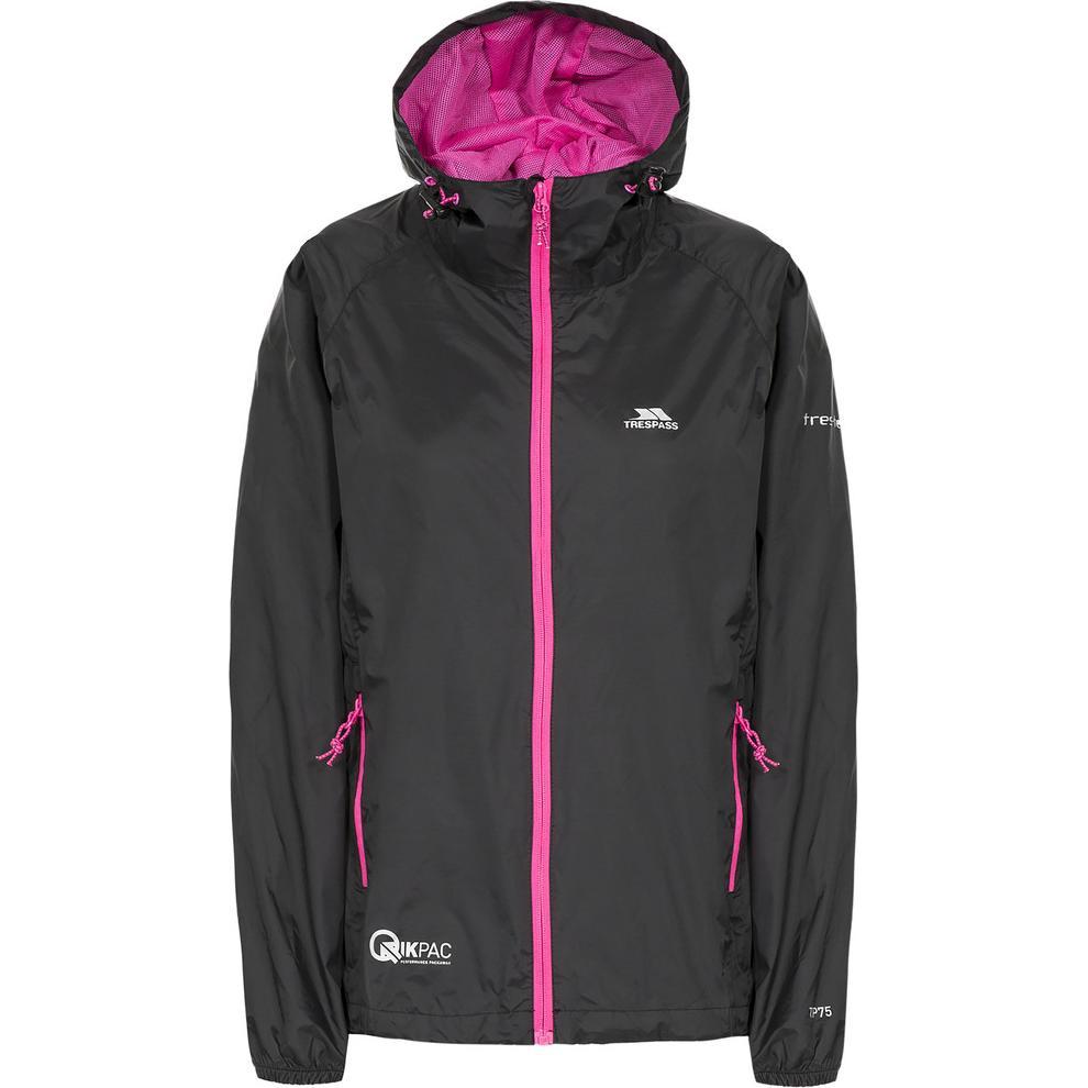Trespass, Damen, Jacke, QIKPAC Damen Regenjacke (XXL), Schwarz, XXL