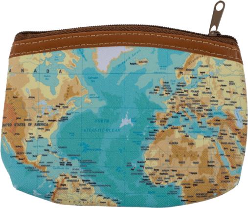 Image du produit Out of the blue Porte-monnaie Portefeuille en design carte du monde, env. 9 x 8 & 13 x 9 cm