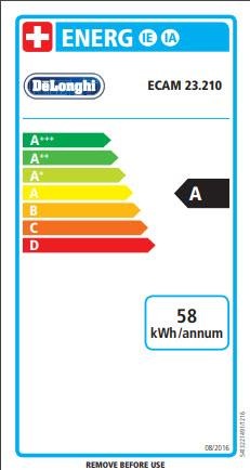 Energie-Label De'Longhi ECAM 23.210.B Intensa