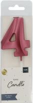 Actual product image Folat Candle Glamour Number 4 Red Metallic (1 pcs.)