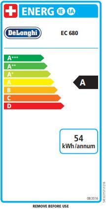 Energy Label De'Longhi Dedica EC680.R