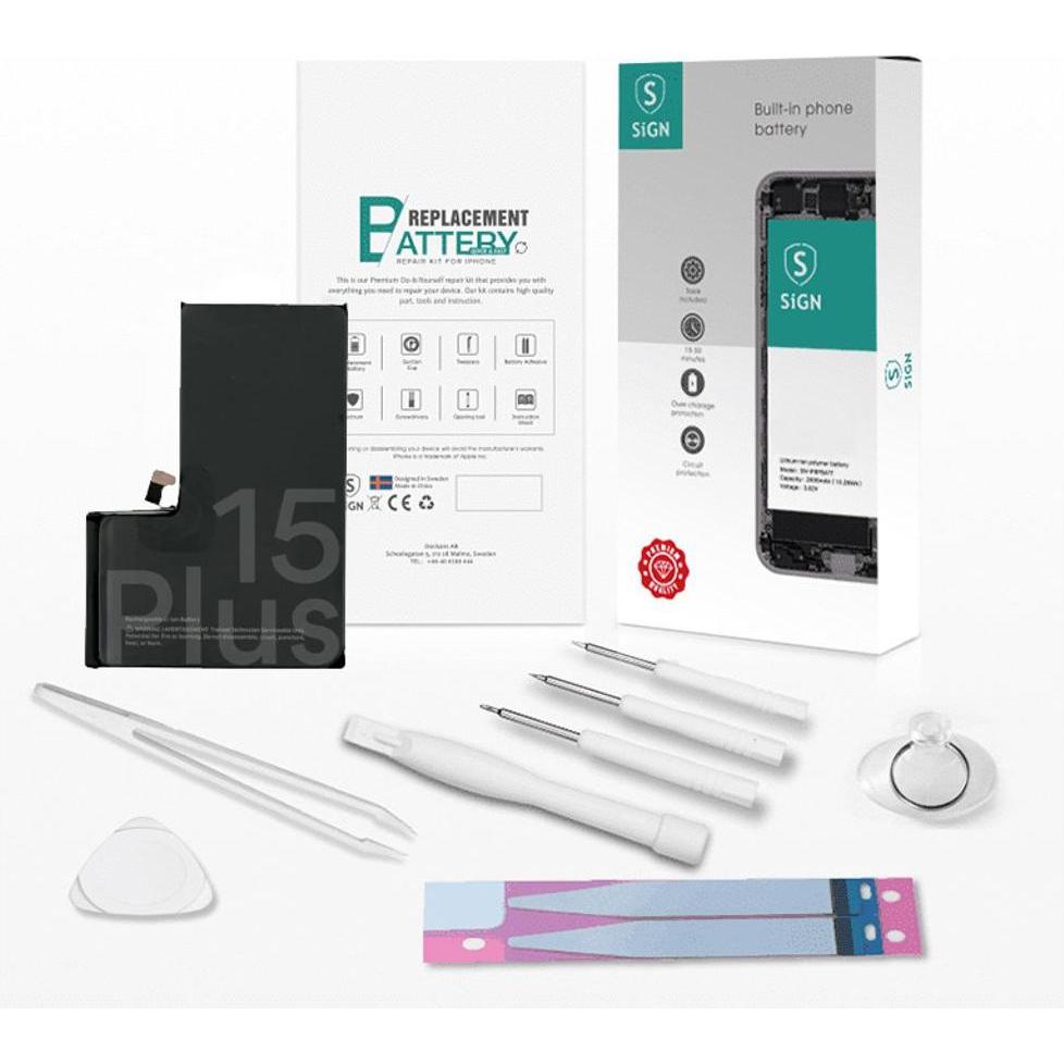 SIGN Complete Battery Replacement Kit - iPhone 15 plus, Smartphone Akku