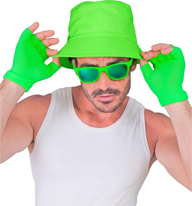 Produktbild Widmann Neon grüne Fingerlose Woll Handschuhe