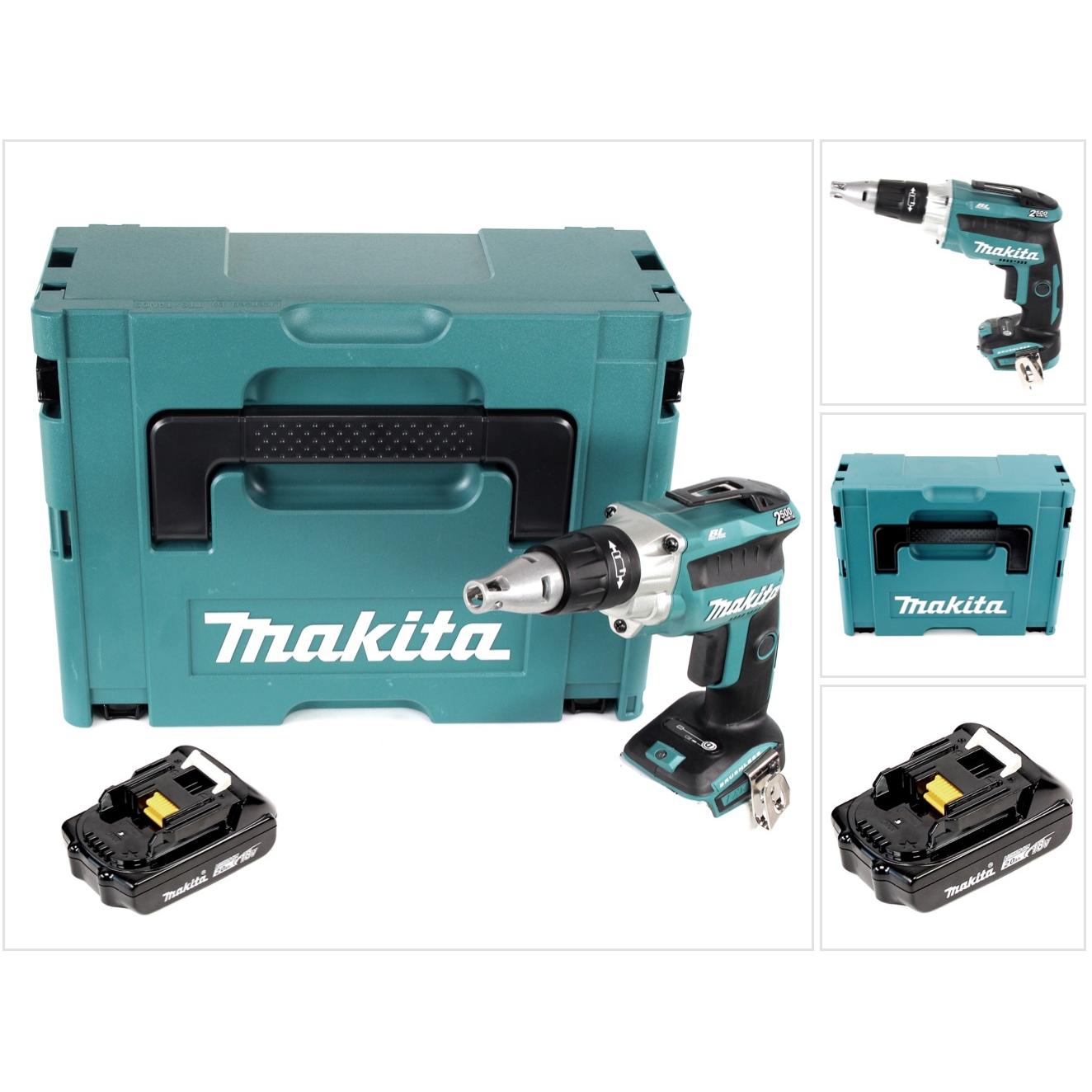 Makita, Bohrmaschine + Akkuschrauber, DFS 250 A1J Akku Trockenbauschrauber 18 V Brushless + 1x Akku 2,0 Ah + Makpac - oh...