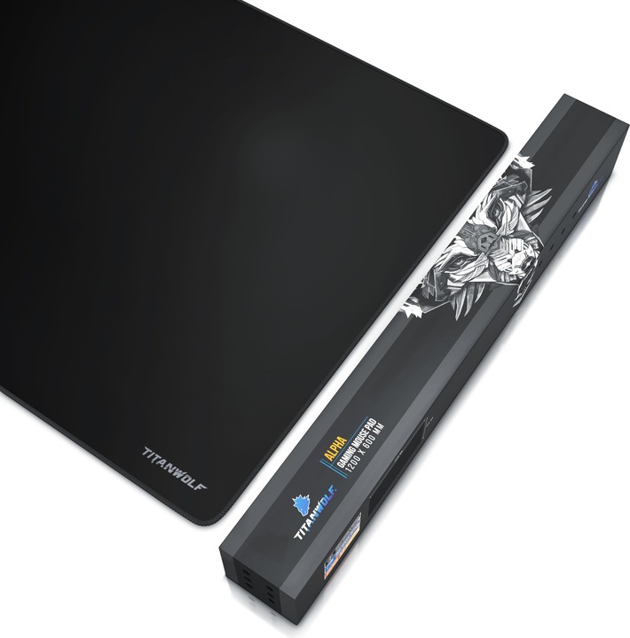 Actual product image Titanwolf Gaming mouse pad, XXXL Speed mouse mat 1200 x 600 mm, speed & precision, Alpha lettering (3XL)