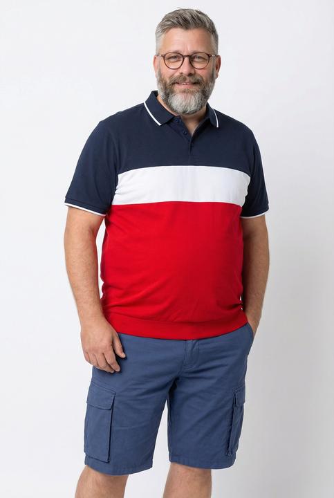 Produktbild Men+ Poloshirt, Bauchfit, Colorblocking, Halbarm (L)