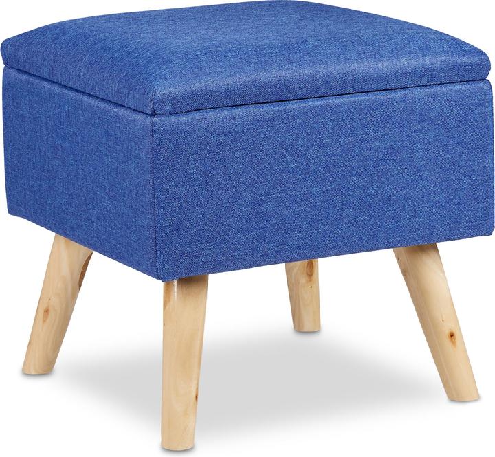 Actual product image Relaxdays Storage Ottoman, Faux Linen Cover