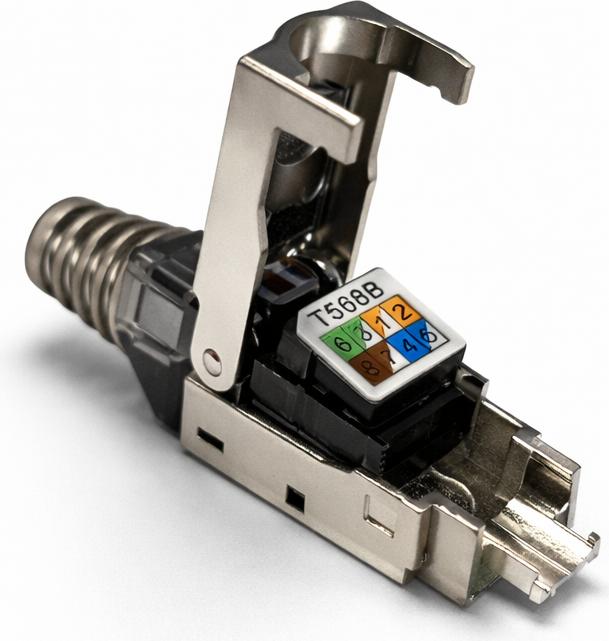 Actual product image Dsit S/FTP CAT6a Toolless RJ45 network connector (S/FTP, CAT6a)