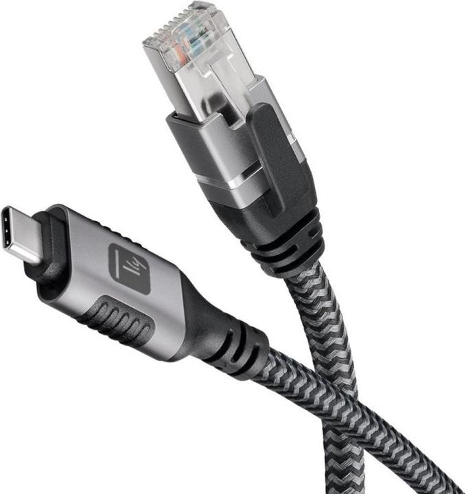Produktbild Techly Kabel sieciowy USB-C na Gigabit Ethernet RJ45 1m (F/UTP, CAT6, 1 m)